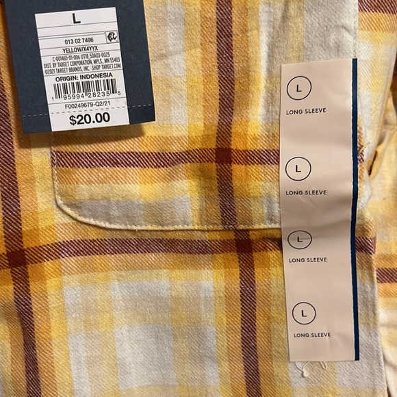 Womens Yellow and Maroon Long Sleeve Flannel - Picture 5 of 5